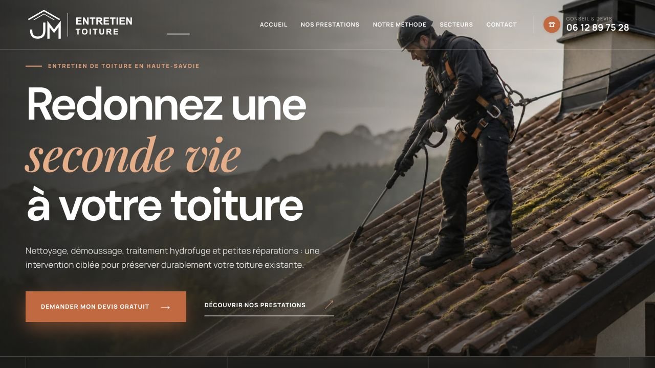 Aperçu du site JM Entretien Toiture réalisé par EMY Digitale